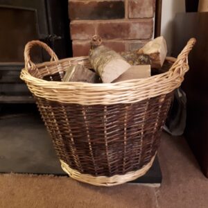 Round Wicker Log Basket